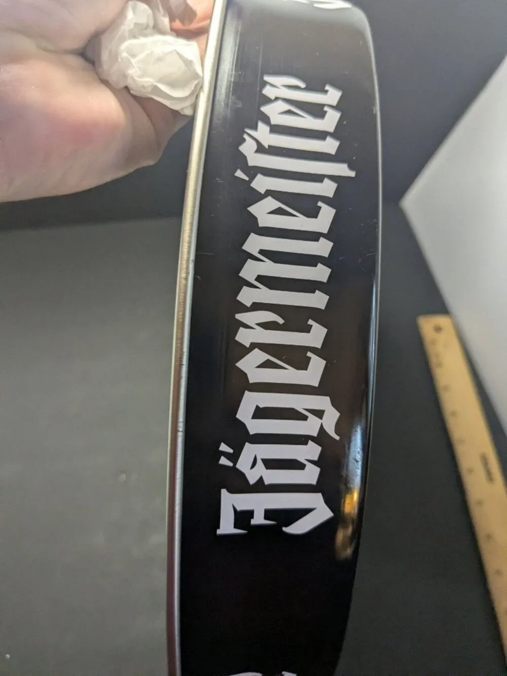 Jägermeister Bar Serving Tray 14-Inch Round Stag Logo Black Silver Metal